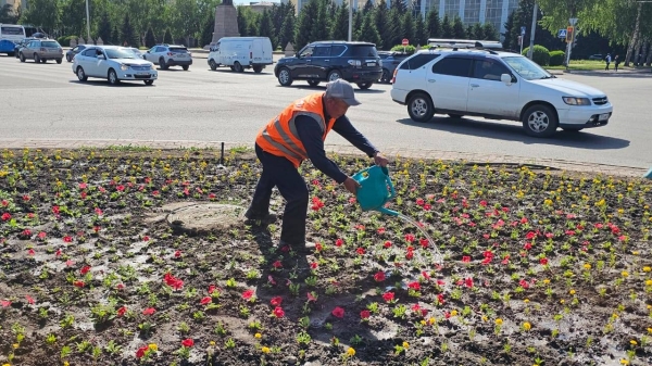 В Усть-Каменогорске повсеместно высаживают цветы